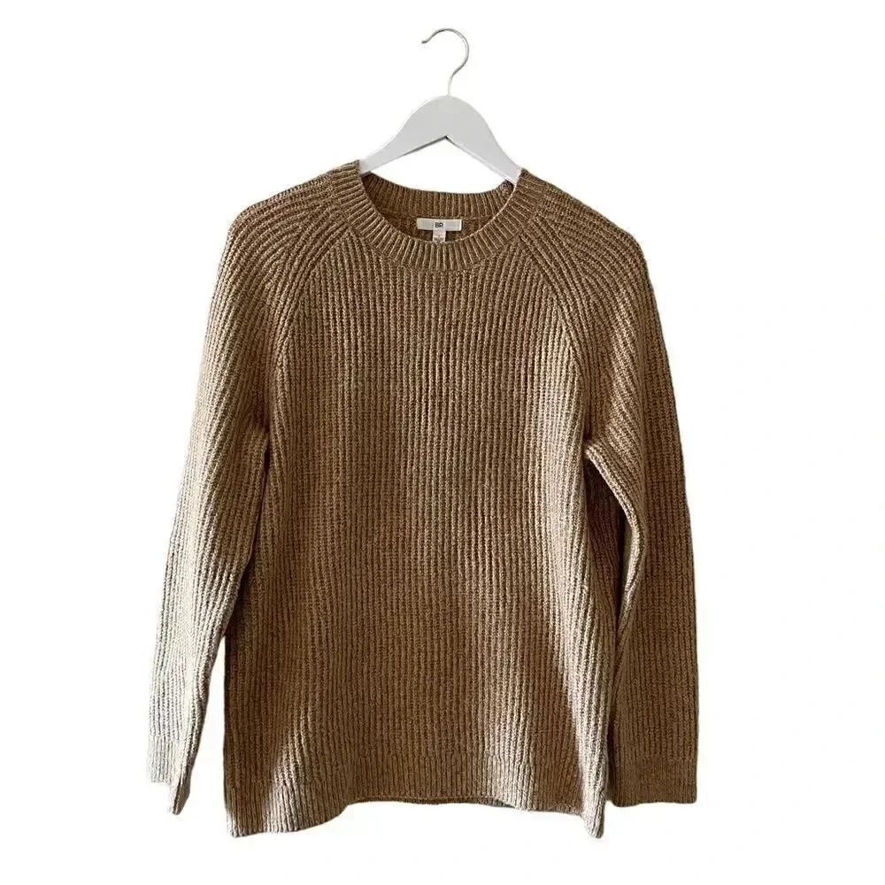 BP Cream Knit Long Sleeves Crewneck Cozy Boxy Womens Sweter SZ S